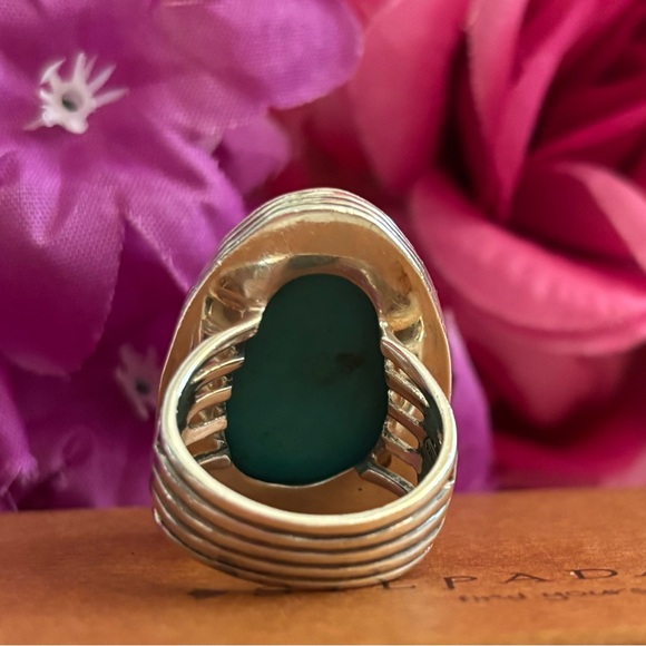 Silpada ‘Tumbled Turquoise’ Sterling Silver Bold Statement Ring R2017 Size 8 - Picture 10 of 15